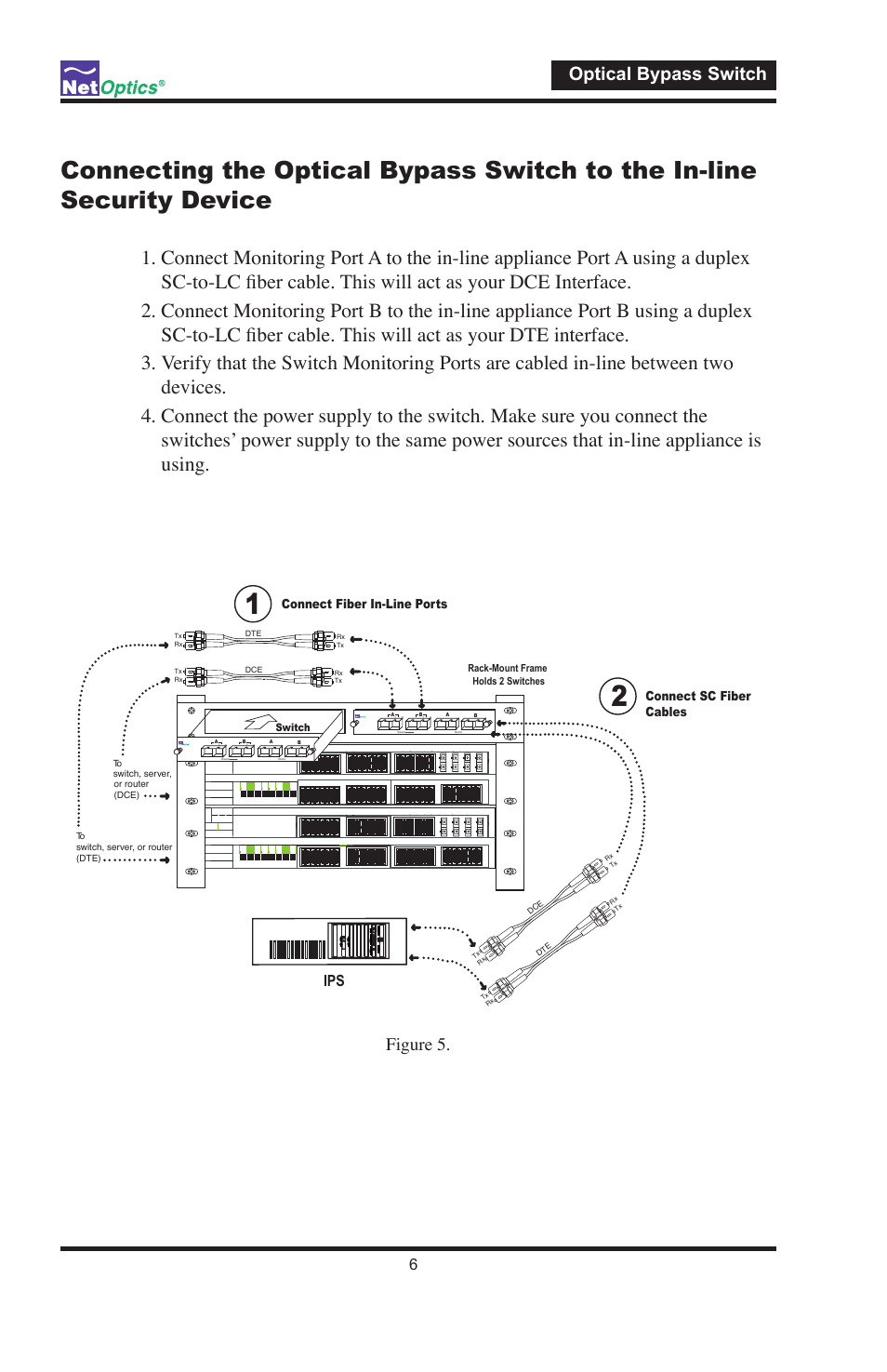 Optical bypass switch, Figure.5, Rack-mount frame holds 2 switches | Switch | Net Optics N-IDP-POBPSX-001 User Manual | Page 9 / 12