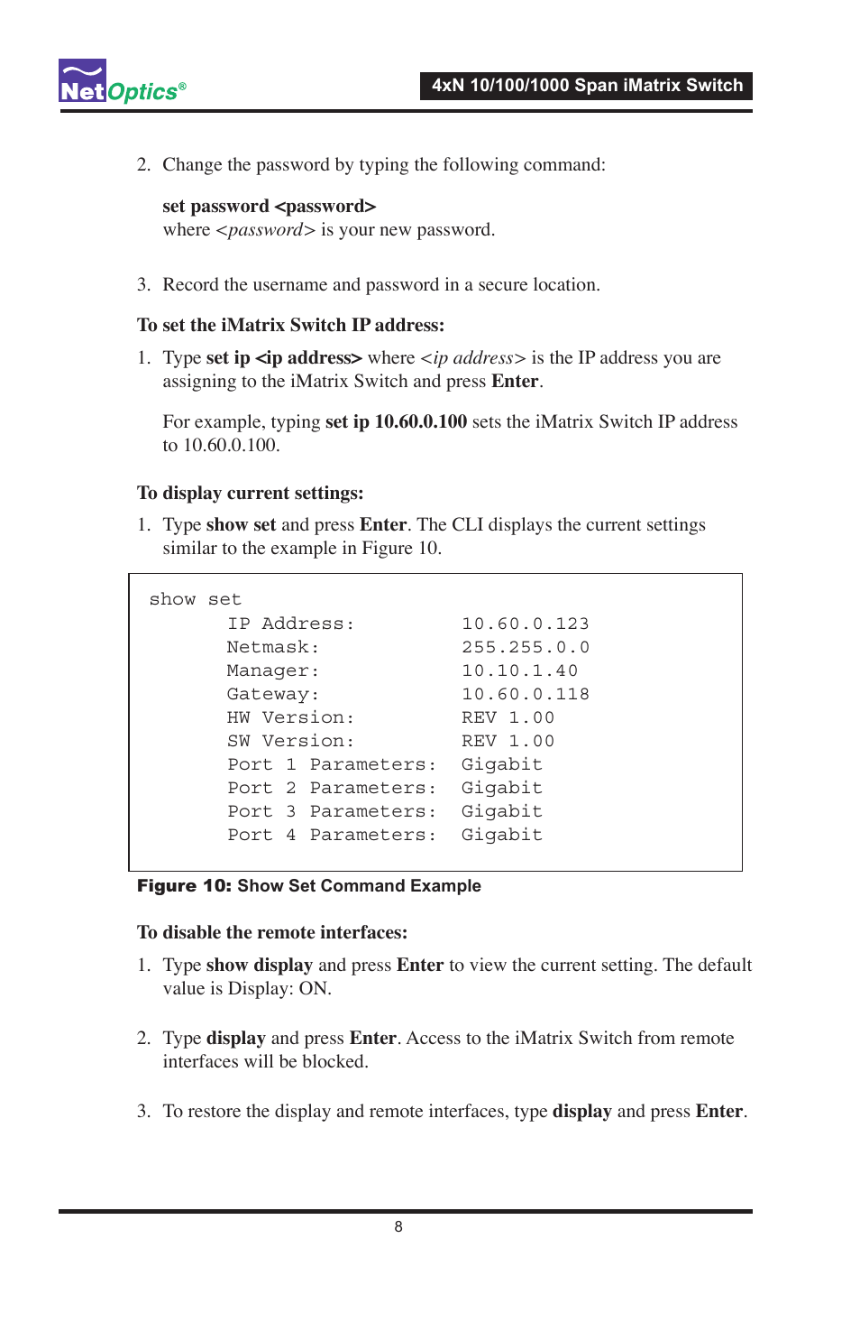 Net Optics 4xN1000 User Manual | Page 12 / 44