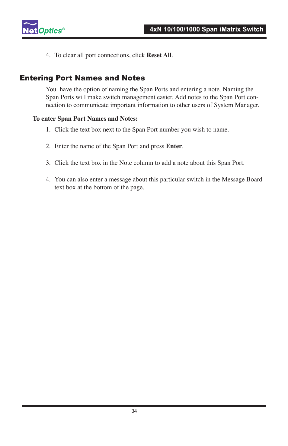 Net Optics 4xN1000 User Manual | Page 38 / 44