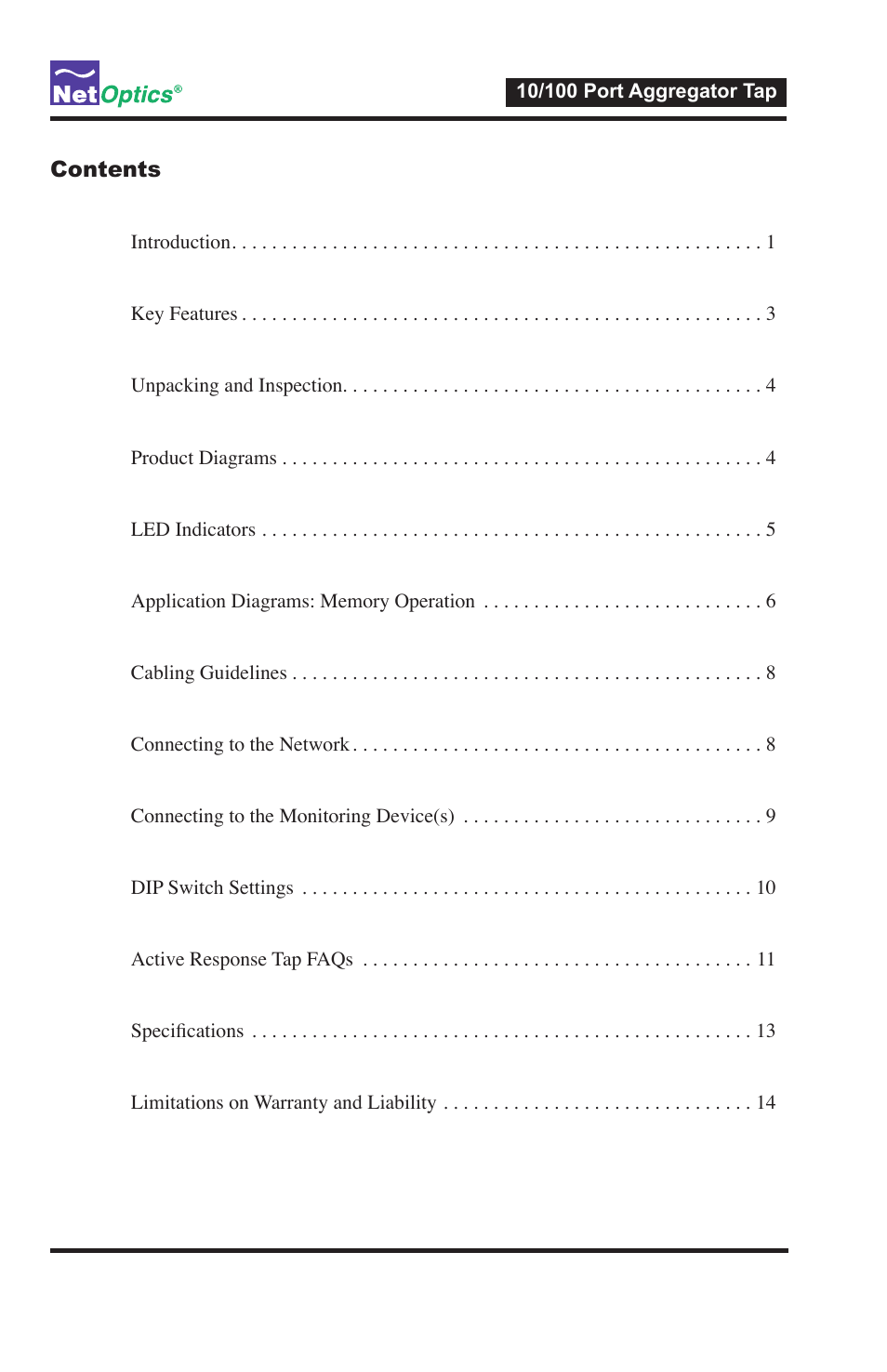 Net Optics PA-CU-AR User Manual | Page 3 / 20