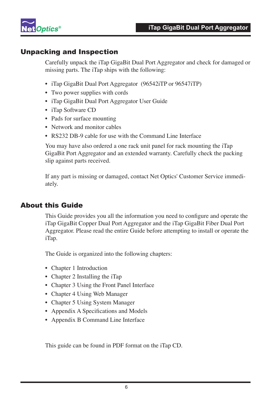Net Optics 96547iTP User Manual | Page 10 / 52
