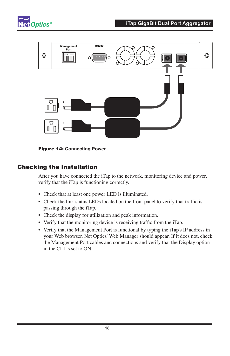 Checking the installation | Net Optics 96547iTP User Manual | Page 22 / 52