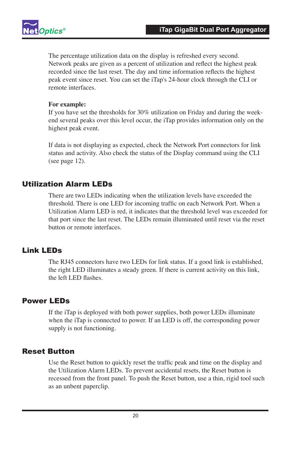 Net Optics 96547iTP User Manual | Page 24 / 52