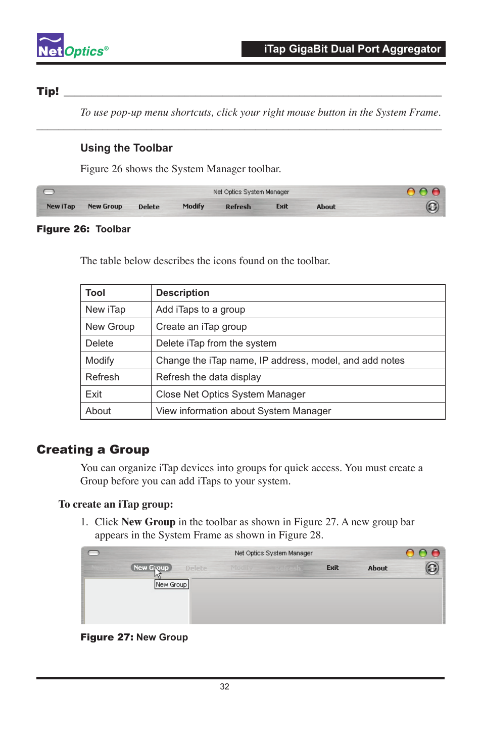 Creating a group | Net Optics 96547iTP User Manual | Page 36 / 52