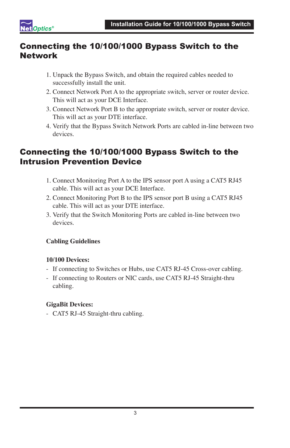 Net Optics 10/100/1000 User Manual | Page 6 / 10