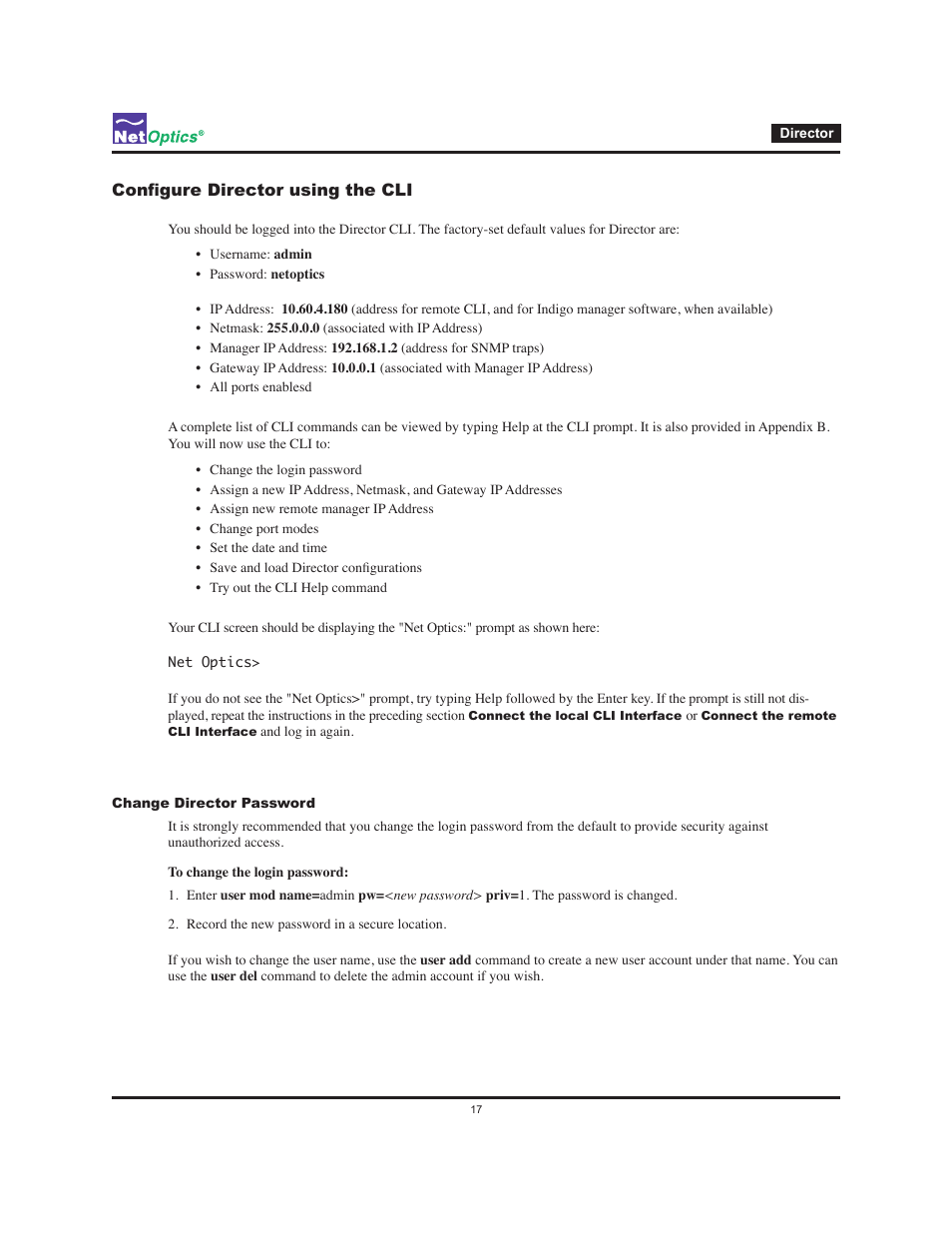 Net Optics Director User Manual | Page 21 / 59