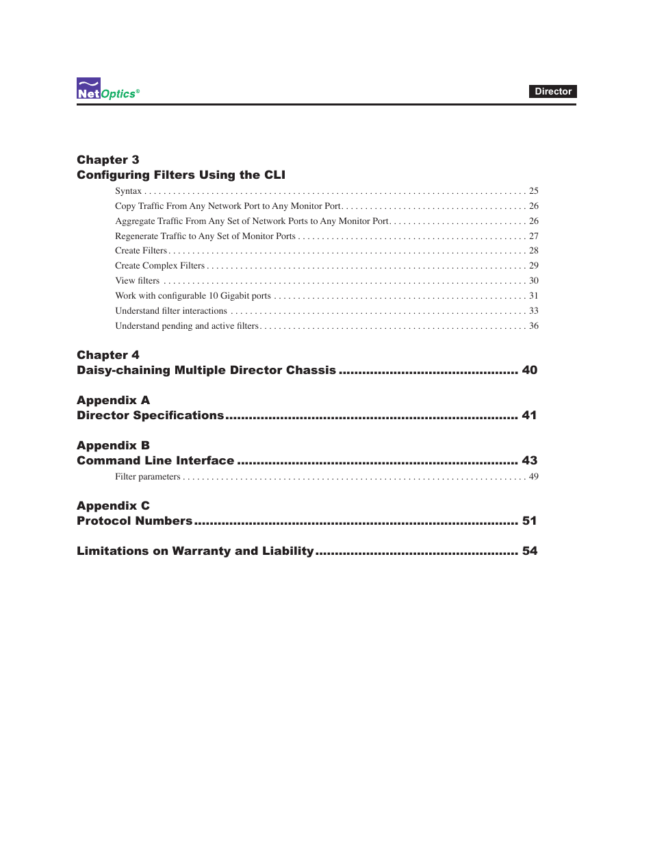 Net Optics Director User Manual | Page 4 / 59