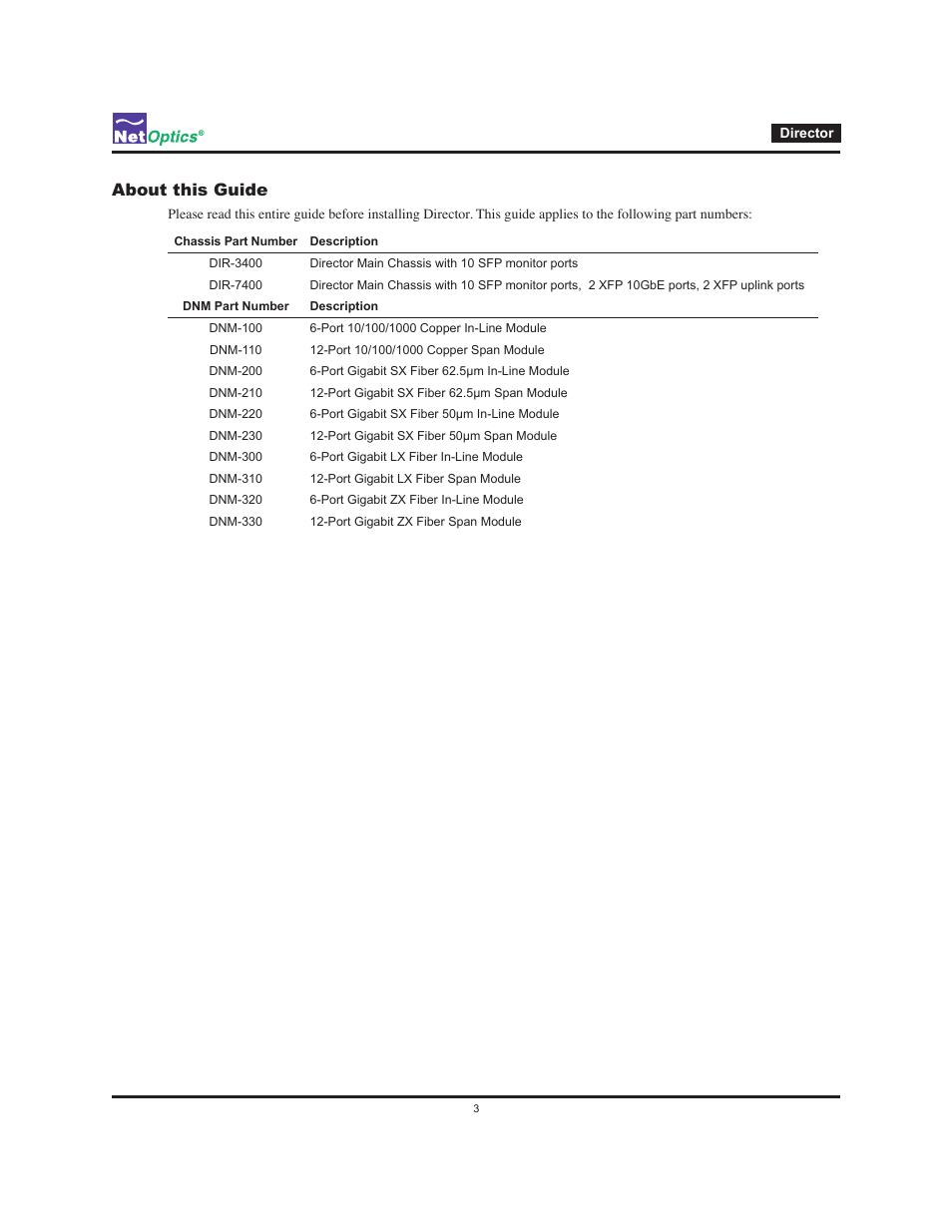 About this guide | Net Optics Director User Manual | Page 7 / 59