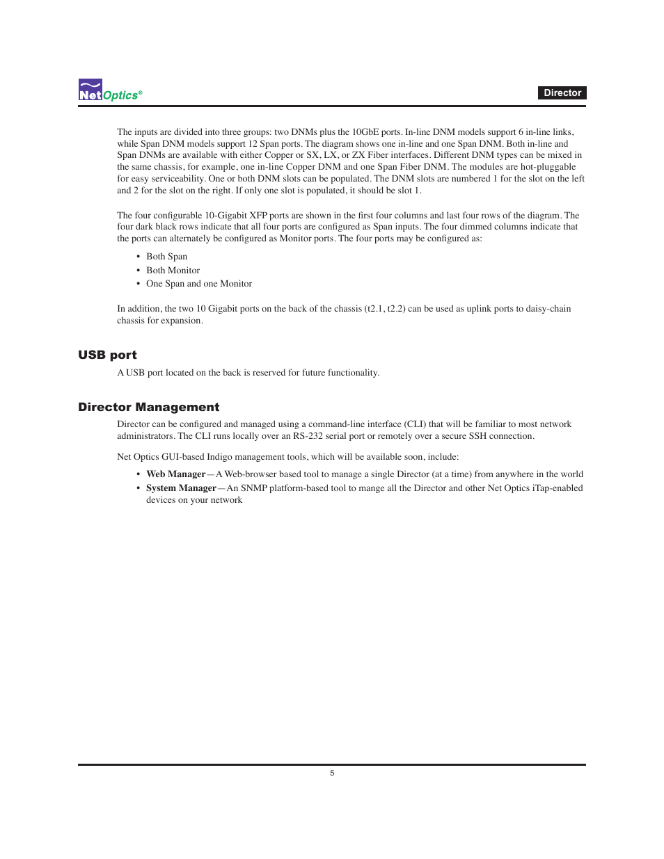 Net Optics Director User Manual | Page 9 / 59