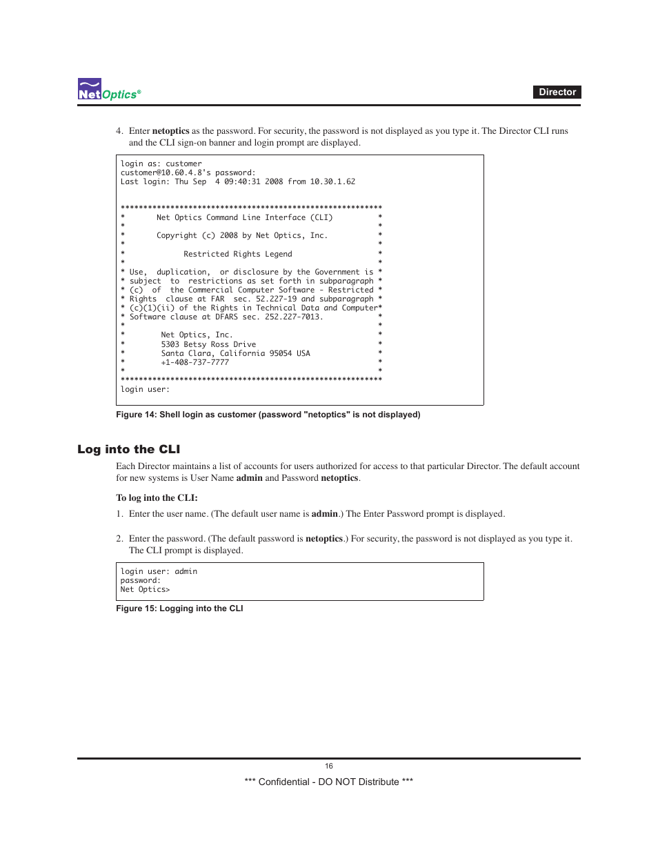 Log into the cli | Net Optics Smart Filtering none User Manual | Page 20 / 57