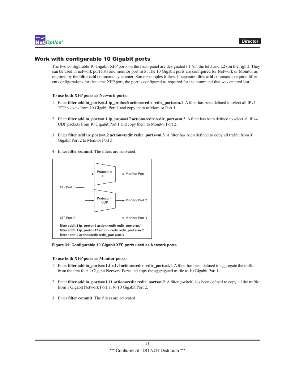 Work with configurable 10 gigabit ports | Net Optics Smart Filtering none User Manual | Page 35 / 57