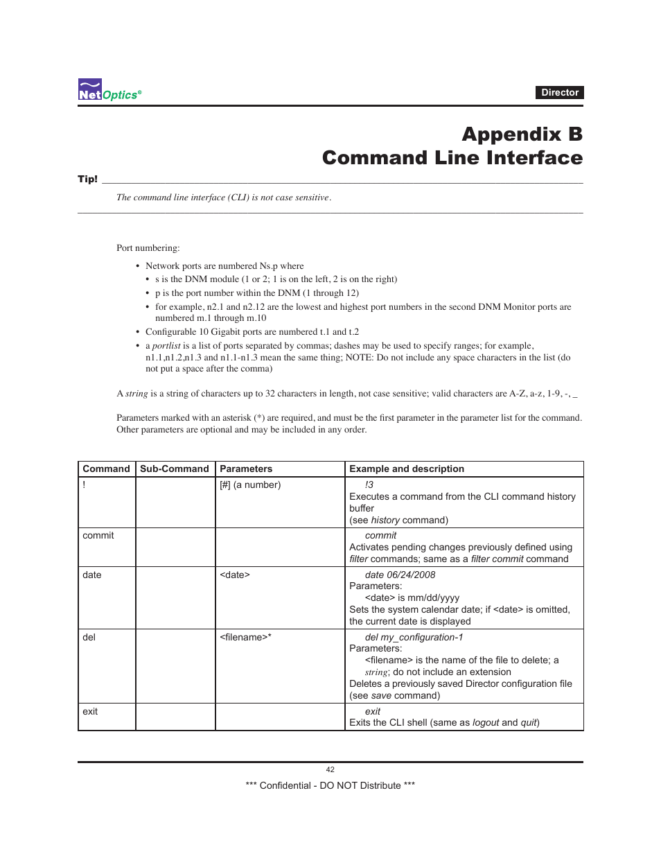 Appendix b command line interface | Net Optics Smart Filtering none User Manual | Page 46 / 57