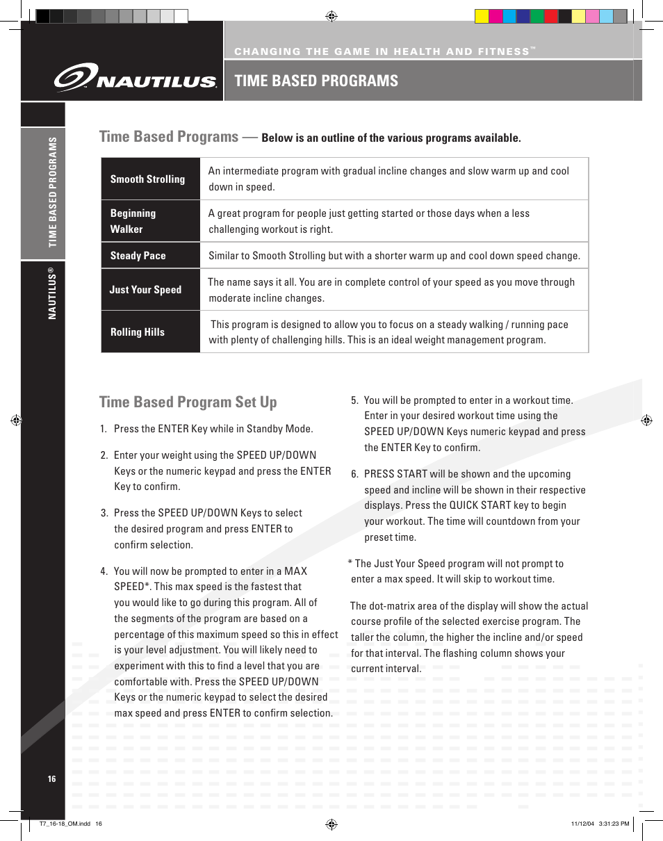 Nautilus T7.16 User Manual | Page 18 / 44