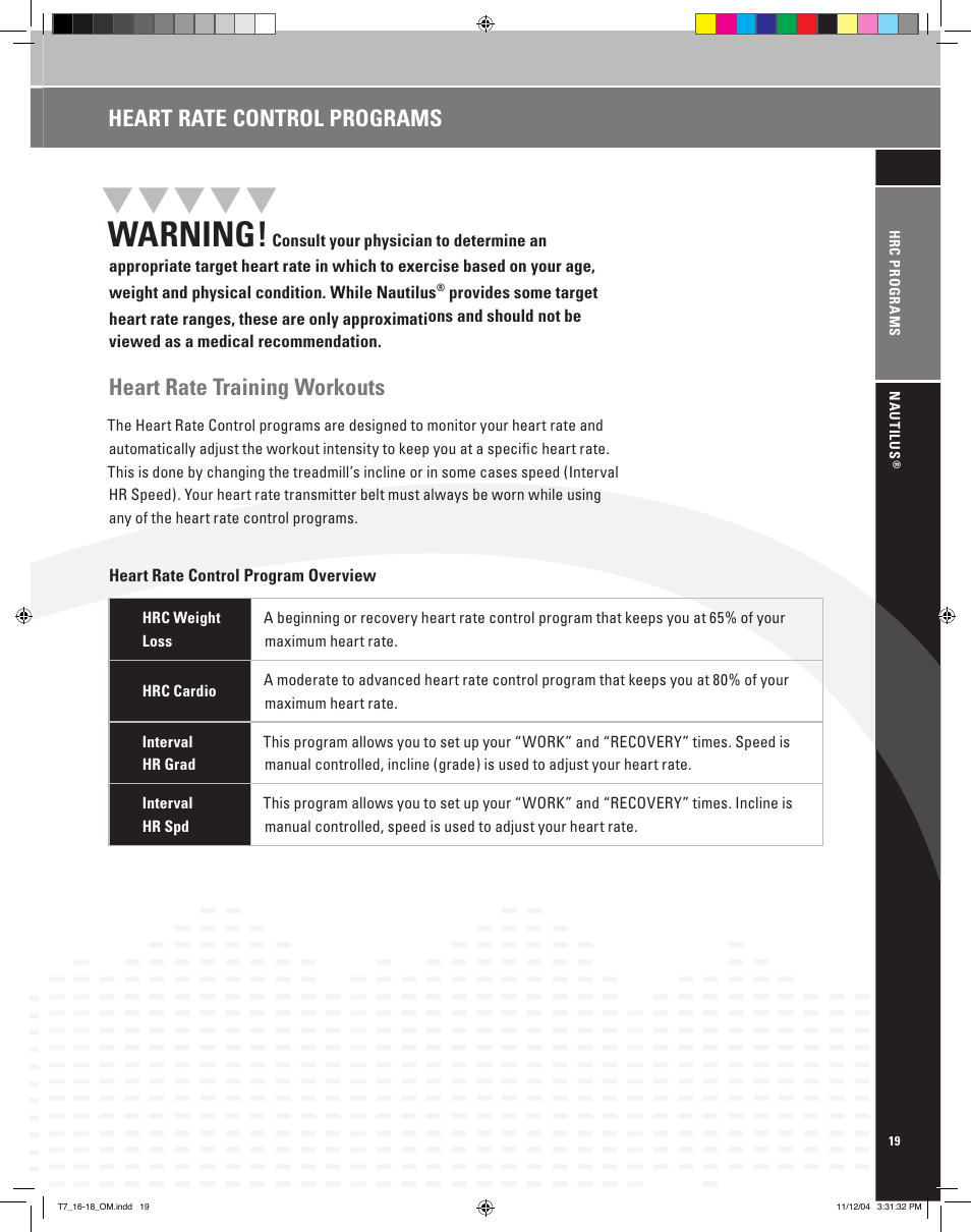 Nautilus T7.16 User Manual | Page 21 / 44