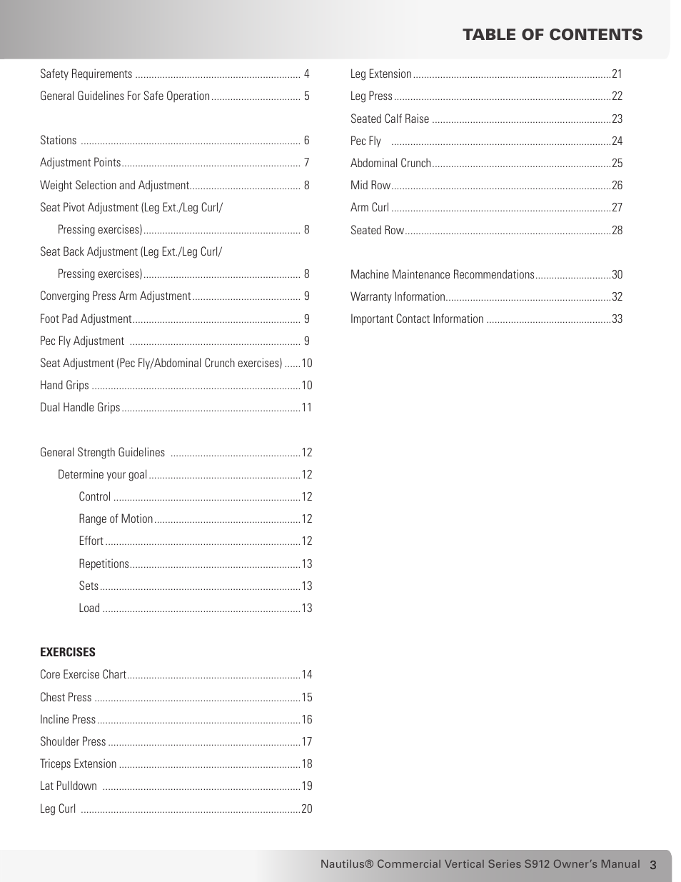 Nautilus S912 User Manual | Page 3 / 34