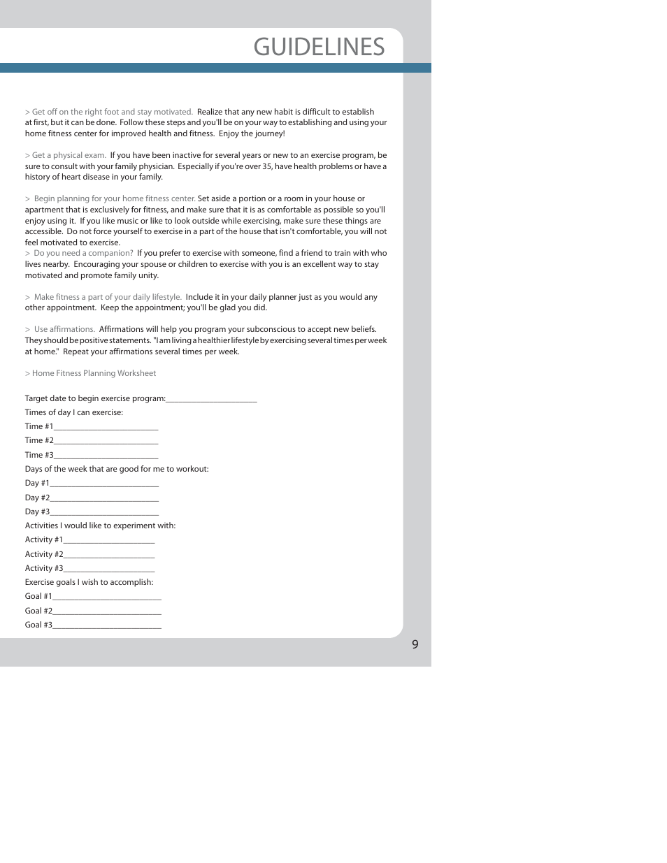 Guidelines | Nautilus NE 1000 User Manual | Page 13 / 24