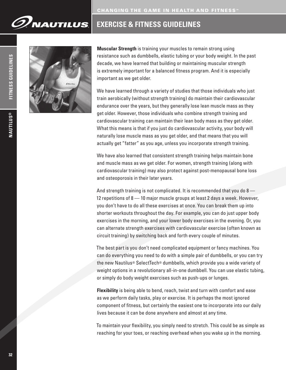 Exercise & fitness guidelines | Nautilus EV7.18 User Manual | Page 34 / 44