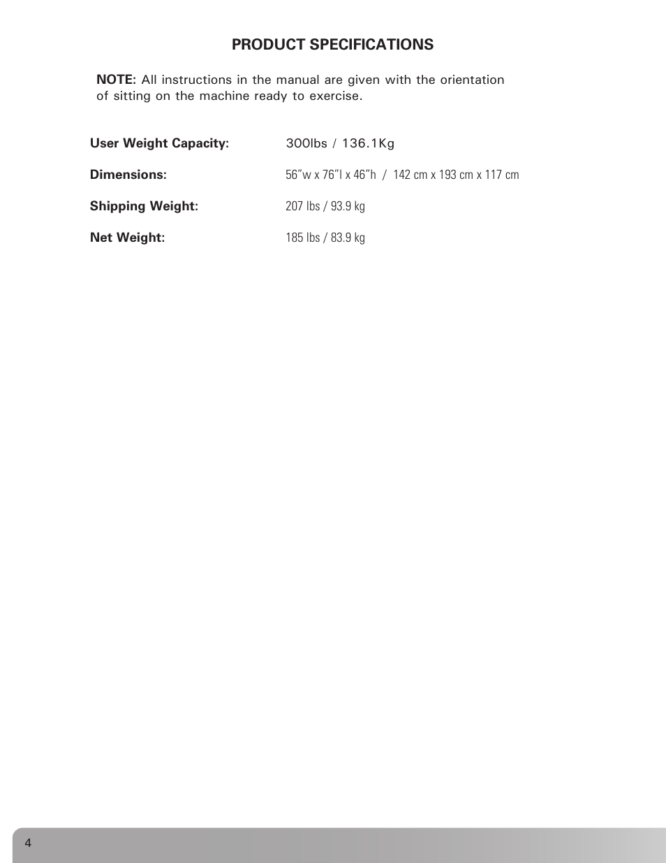 Nautilus BE STRONG NS 75X User Manual | Page 4 / 17