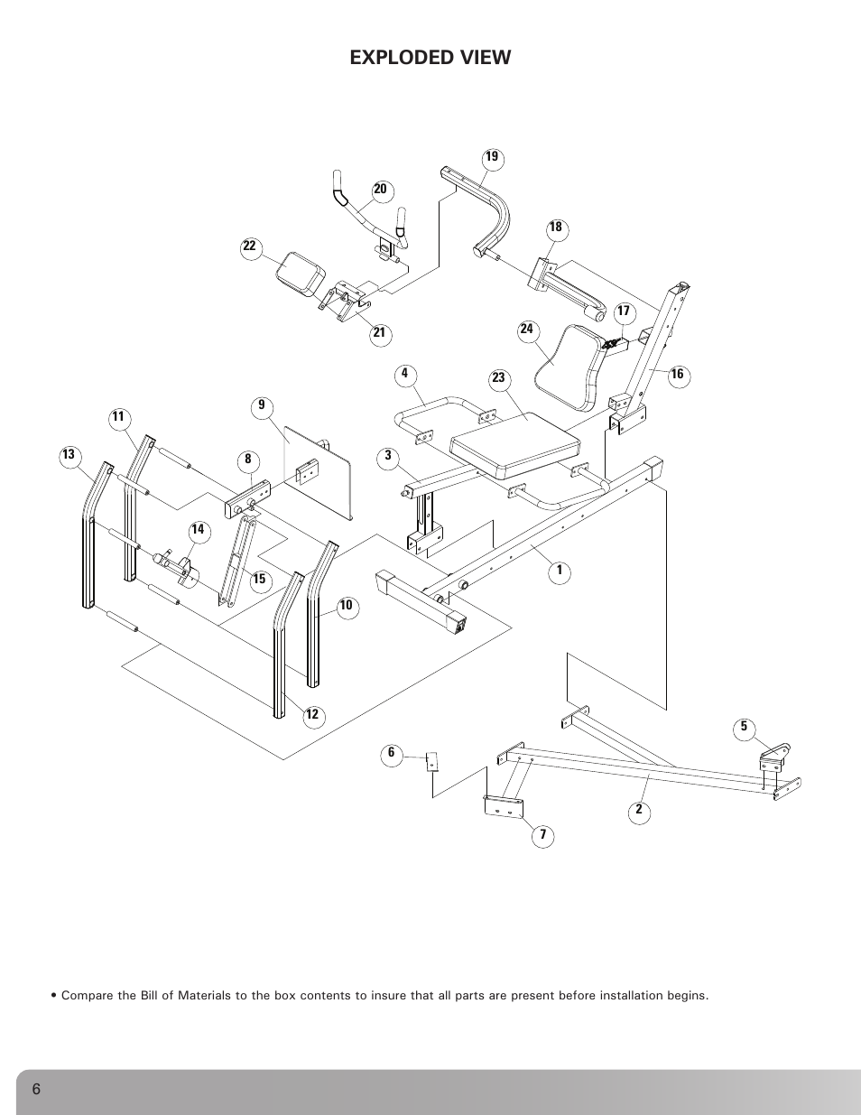 Exploded view | Nautilus BE STRONG NS 75X User Manual | Page 6 / 17