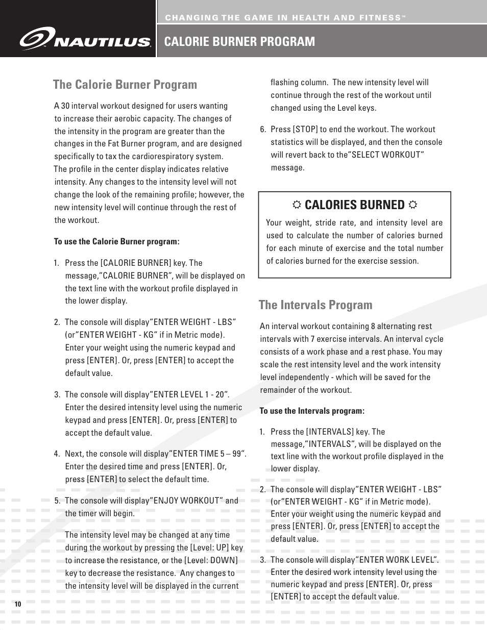 Nautilus BE STRONG EV916 User Manual | Page 12 / 41