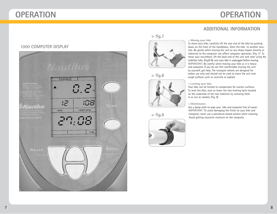 Operation, Additional information | Nautilus NB 2000 User Manual | Page 7 / 15