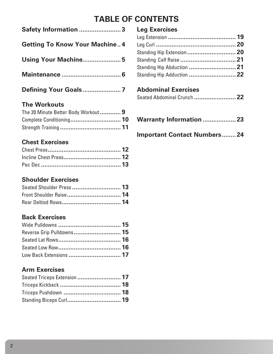 Nautilus BE STRONG. NS 600X User Manual | Page 2 / 25