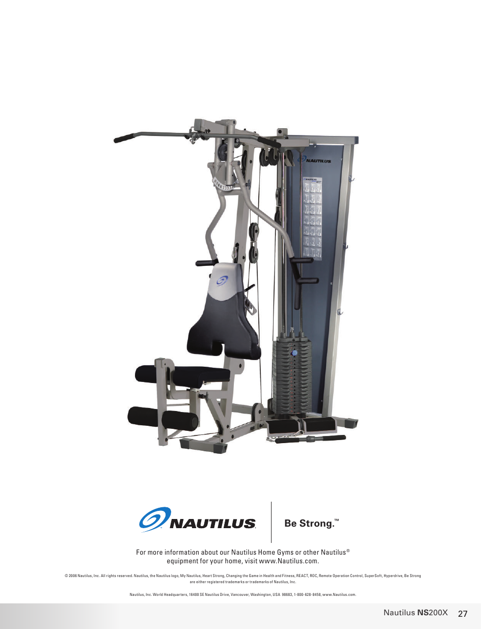 Be strong | Nautilus NS 200X User Manual | Page 27 / 27