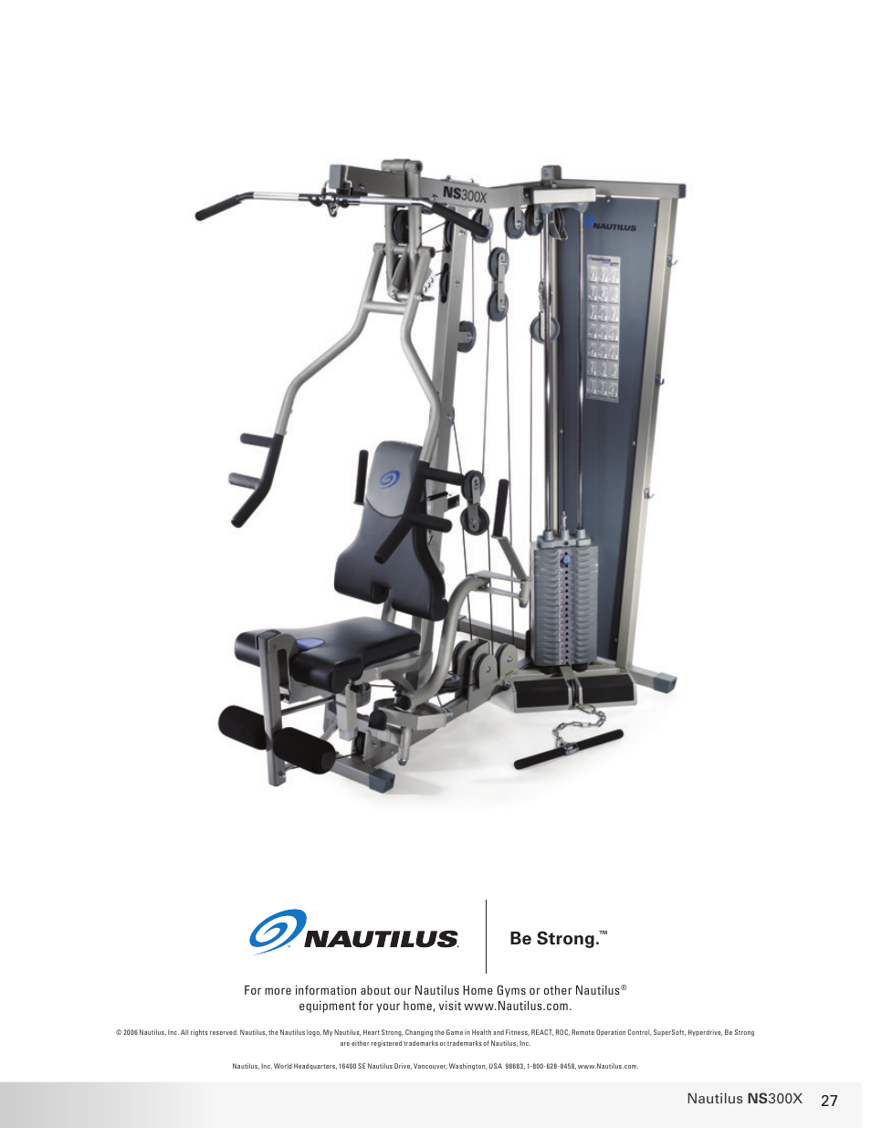 Be strong | Nautilus NS 300X User Manual | Page 27 / 27
