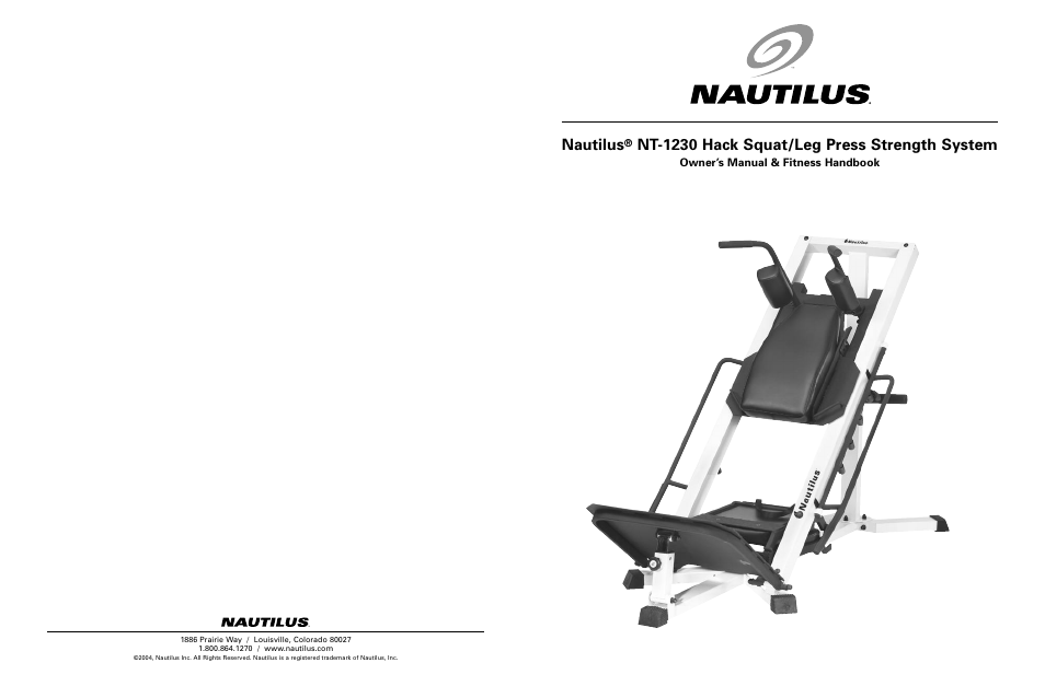 Nautilus NT-1230 User Manual | 5 pages