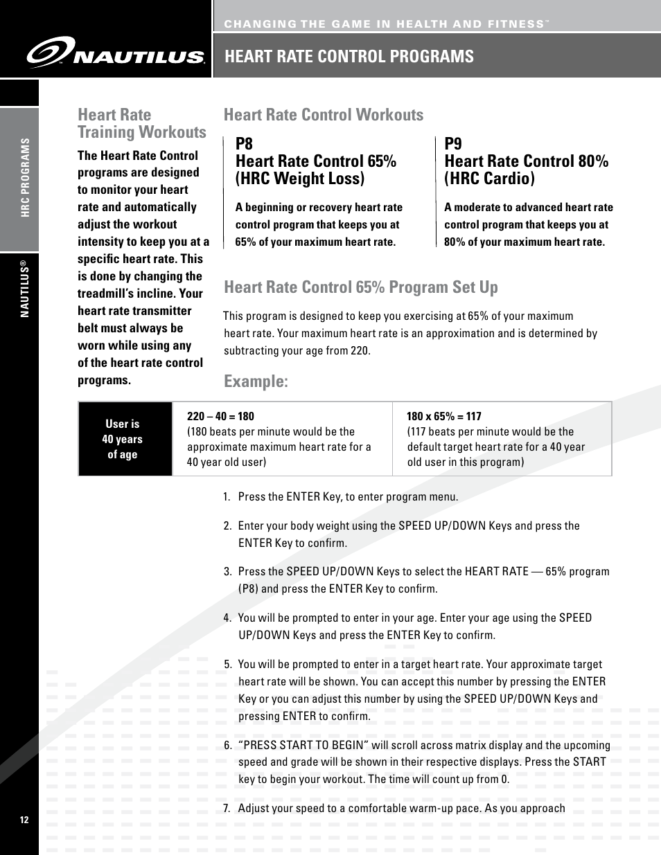 Nautilus PRO SERIES TREADMILLS T7.14 User Manual | Page 14 / 34