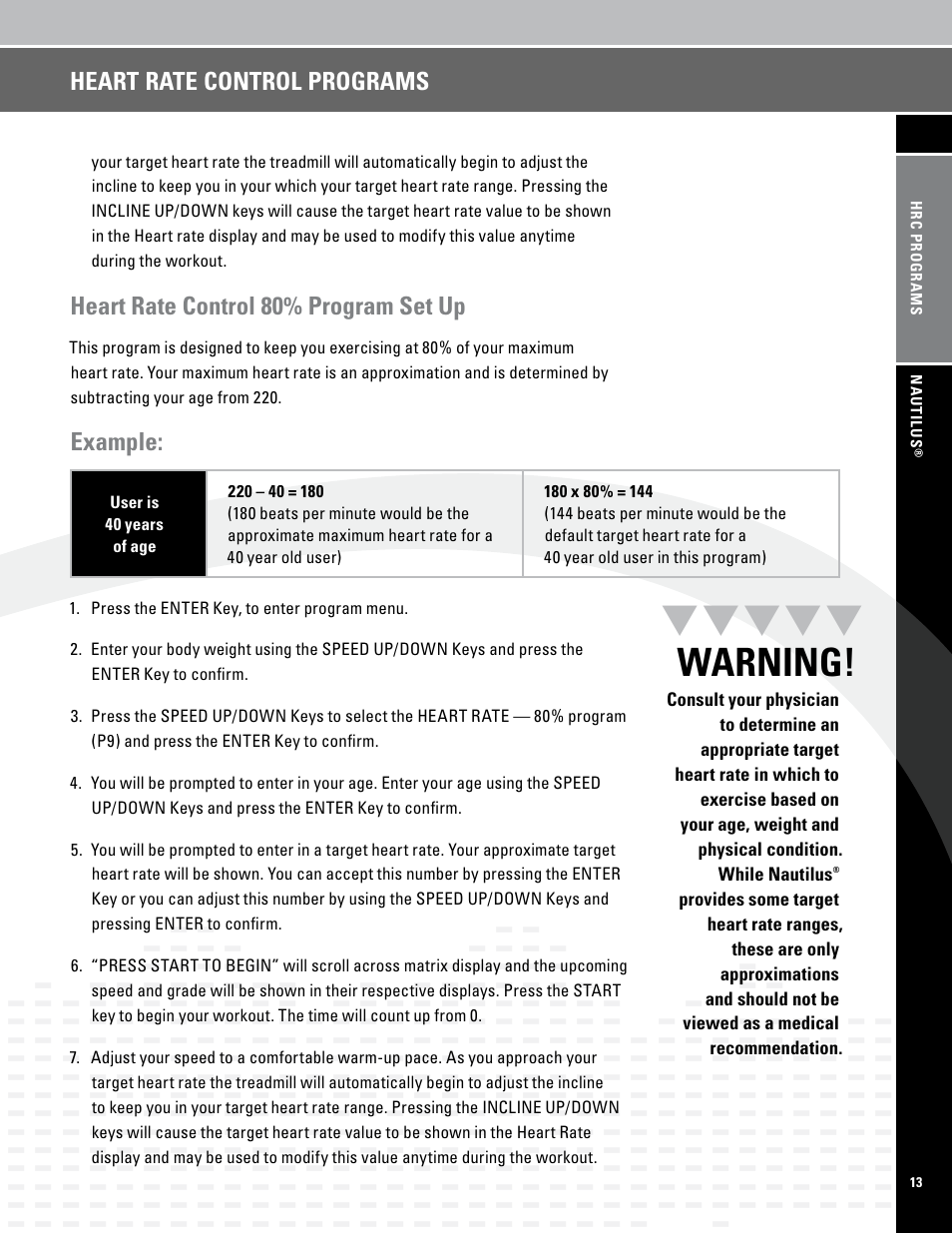 Nautilus PRO SERIES TREADMILLS T7.14 User Manual | Page 15 / 34