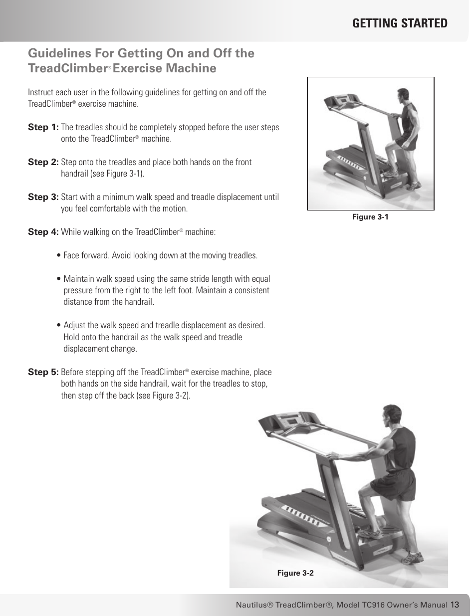 Exercise machine | Nautilus TREADCLIMBER TC916 User Manual | Page 13 / 62