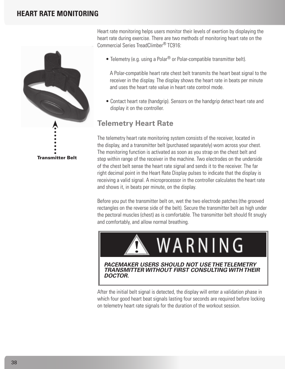 Nautilus TREADCLIMBER TC916 User Manual | Page 38 / 62