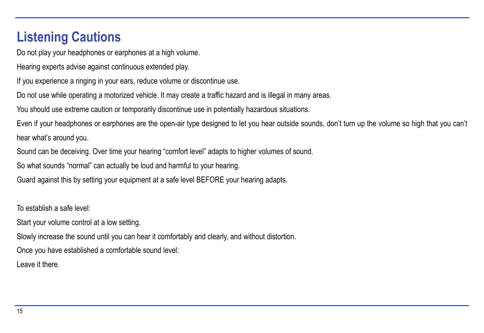 Listening cautions | Nextar MA177 User Manual | Page 18 / 23