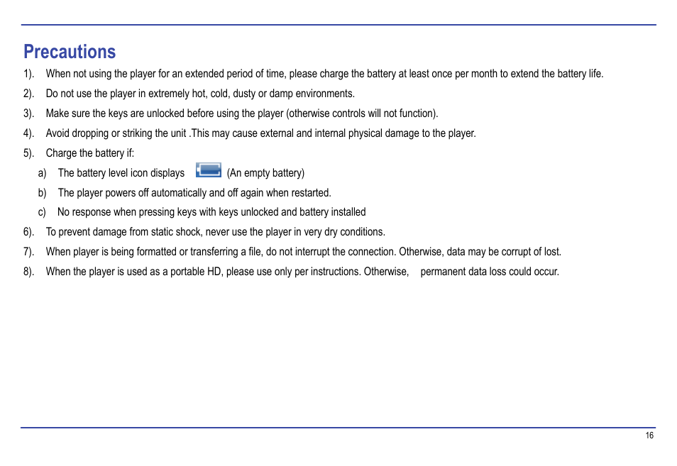 Precautions | Nextar MA177 User Manual | Page 19 / 23