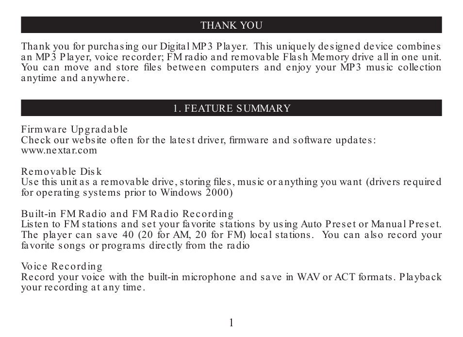 Nextar MA323 User Manual | Page 2 / 40