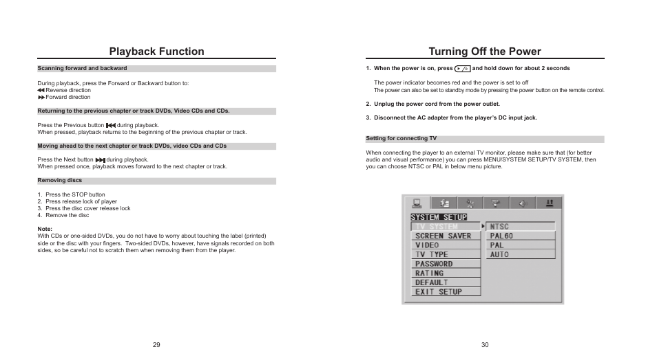 P16.ai, Playback function, Turning off the power | Nextar MP907 User Manual | Page 16 / 19