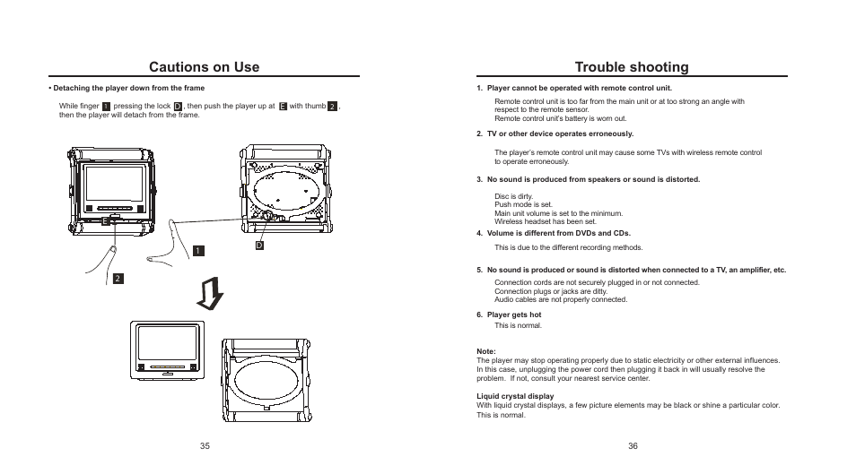 P19.ai, Cautions on use trouble shooting | Nextar MP907 User Manual | Page 19 / 19