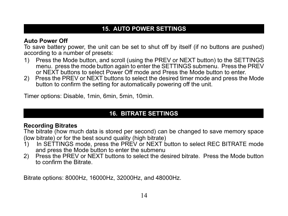 Nextar MA110 User Manual | Page 16 / 25
