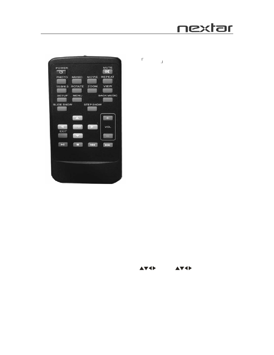 Remote control | Nextar N7-105 User Manual | Page 7 / 17