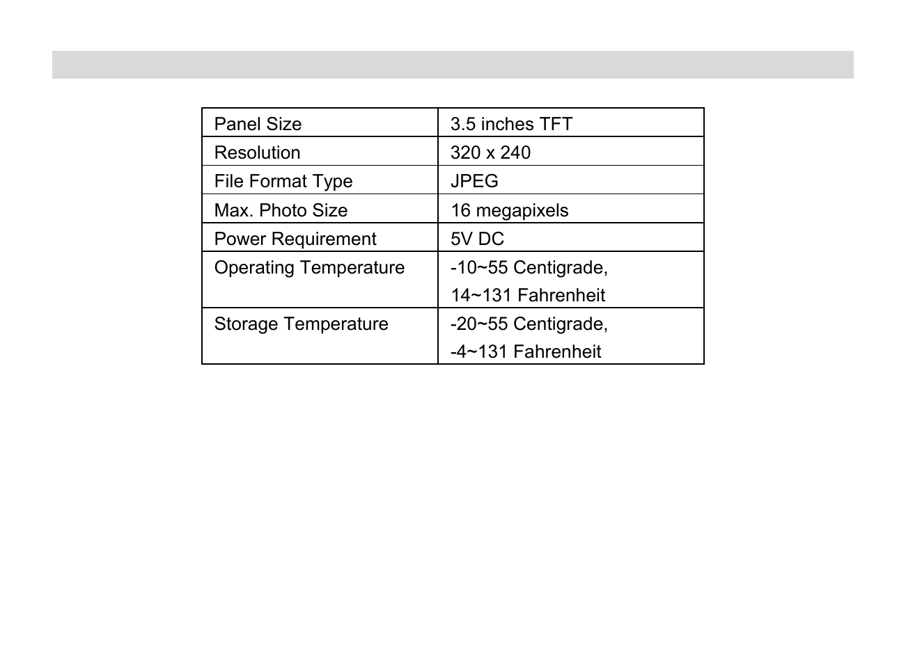 Specifications | Nextar N3-509 User Manual | Page 15 / 17