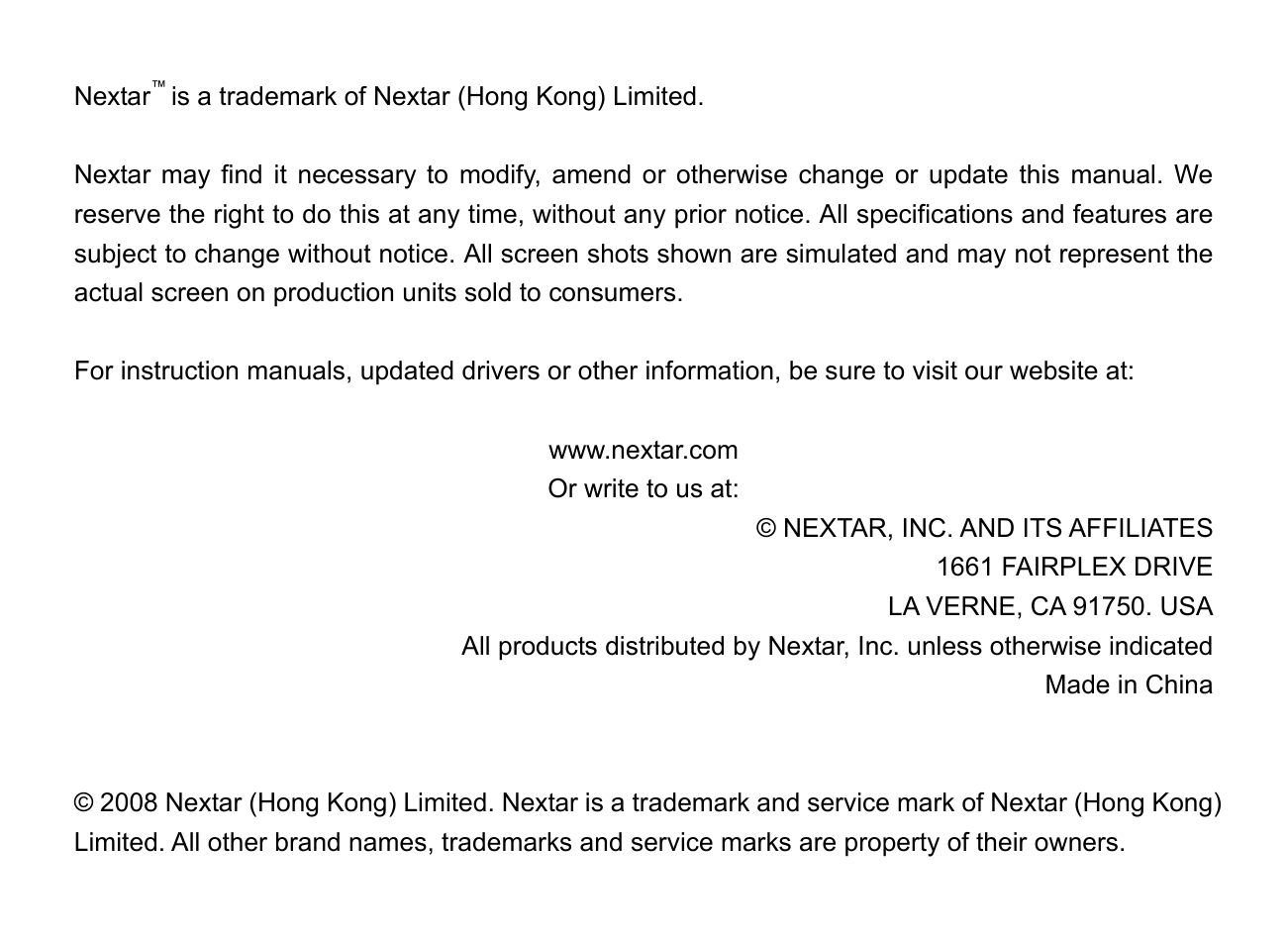 Nextar N3-509 User Manual | Page 17 / 17