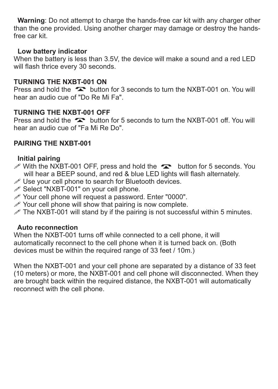 Nextar NXBT-001 User Manual | Page 5 / 10