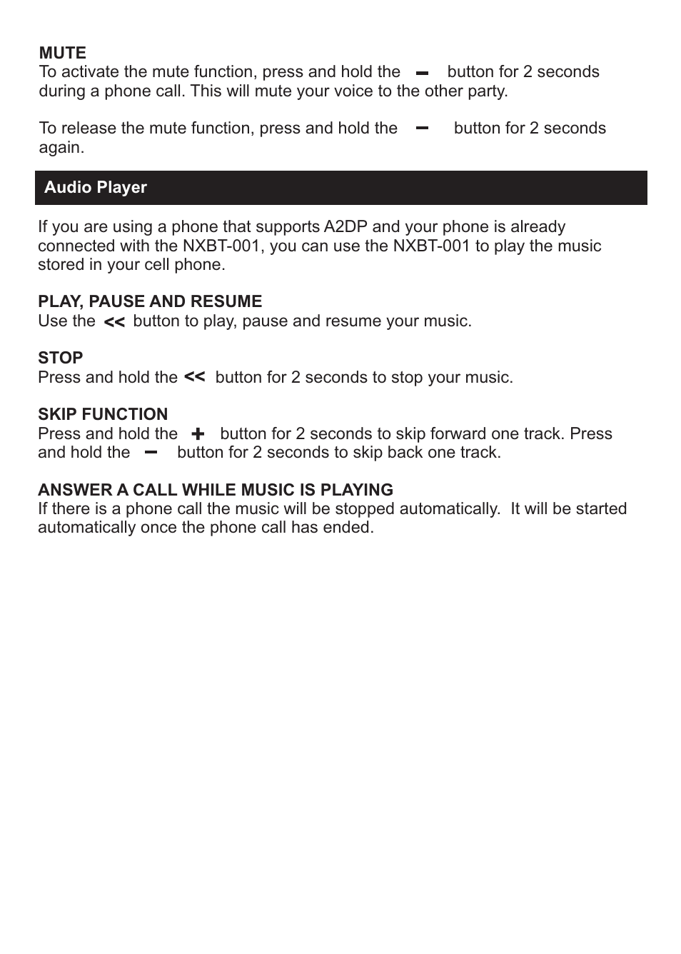 Nextar NXBT-001 User Manual | Page 7 / 10