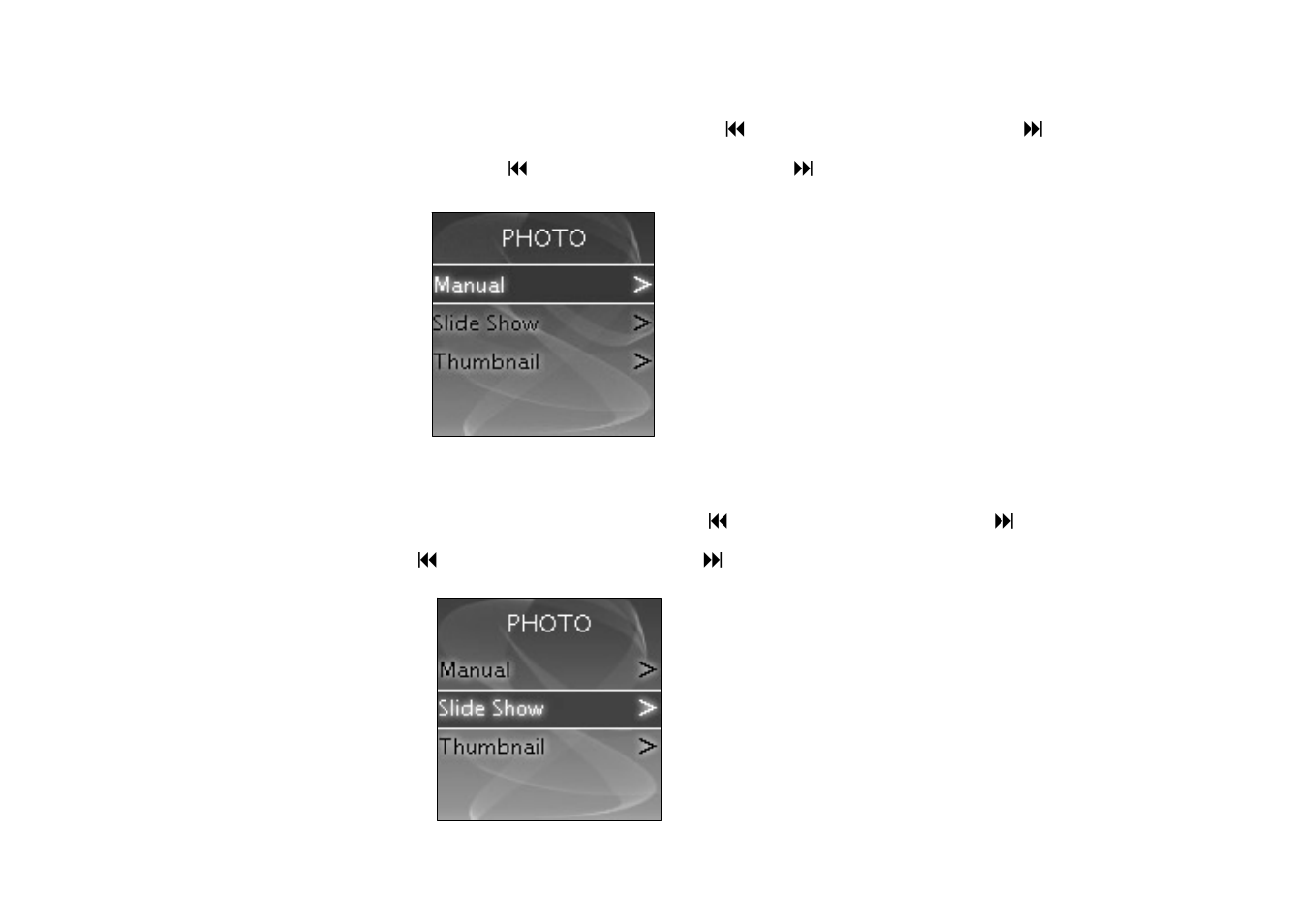 1 manual browse, 2 slide show, Manual browse | Slide show | Nextar MA750 User Manual | Page 24 / 57