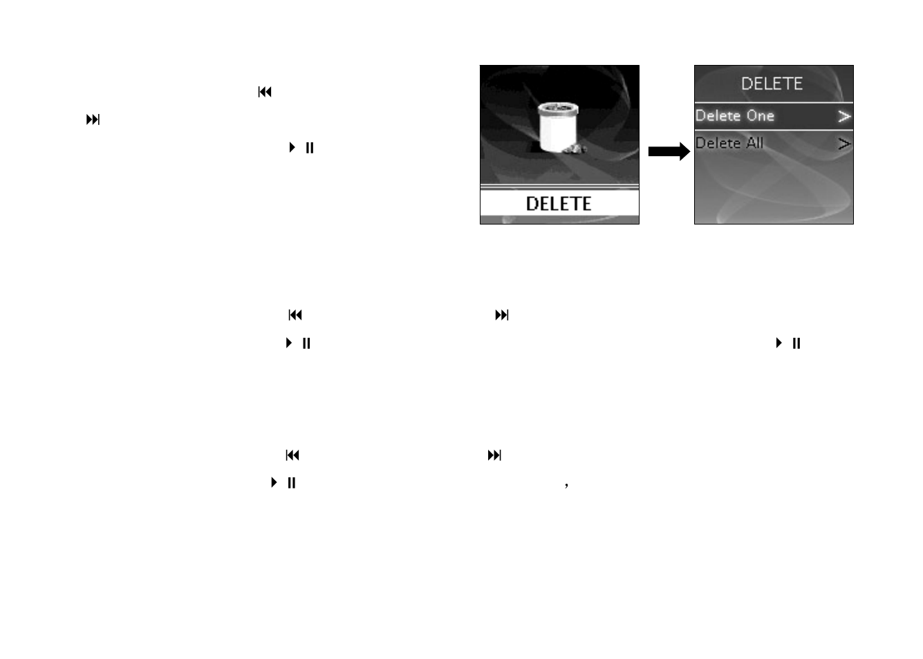 7 delete, 1 delete one, 2 delete all | Delete 5.7.1, Delete one, Delete all | Nextar MA750 User Manual | Page 40 / 57