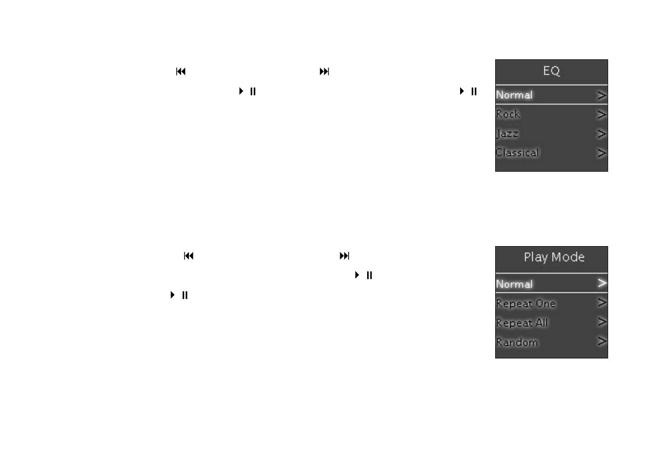 2 eq, 3 play mode, Play mode | Nextar MA750 User Manual | Page 42 / 57