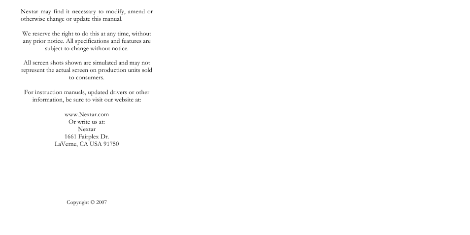 Nextar N1-506 User Manual | Page 6 / 6