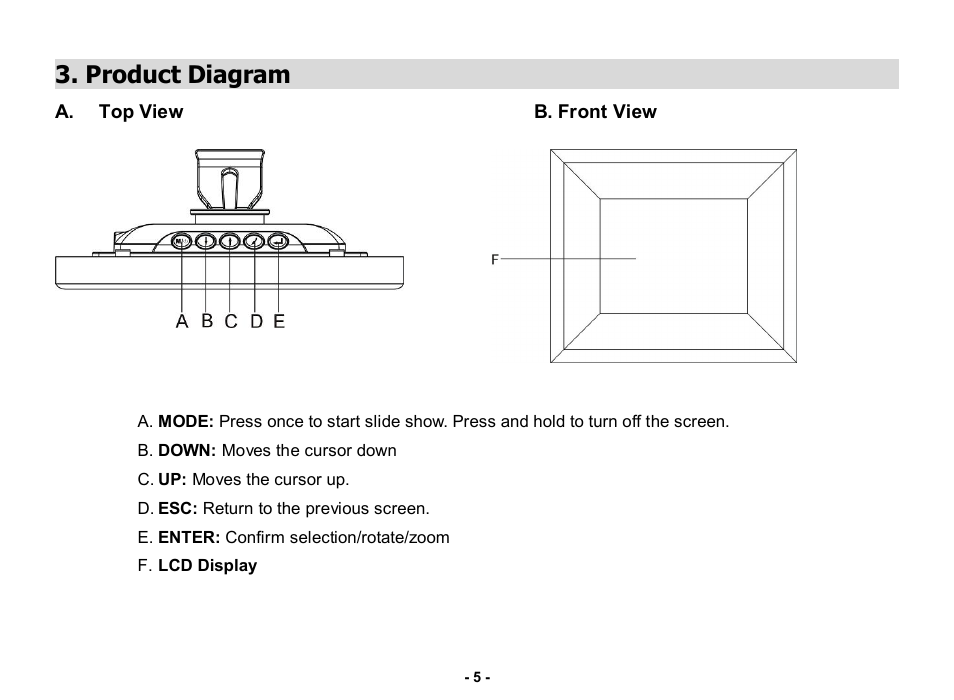 Product diagram | Nextar N3-505 User Manual | Page 5 / 14