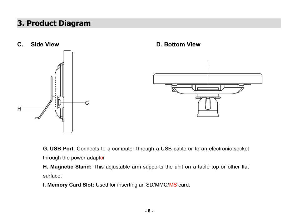 Product diagram | Nextar N3-505 User Manual | Page 6 / 14